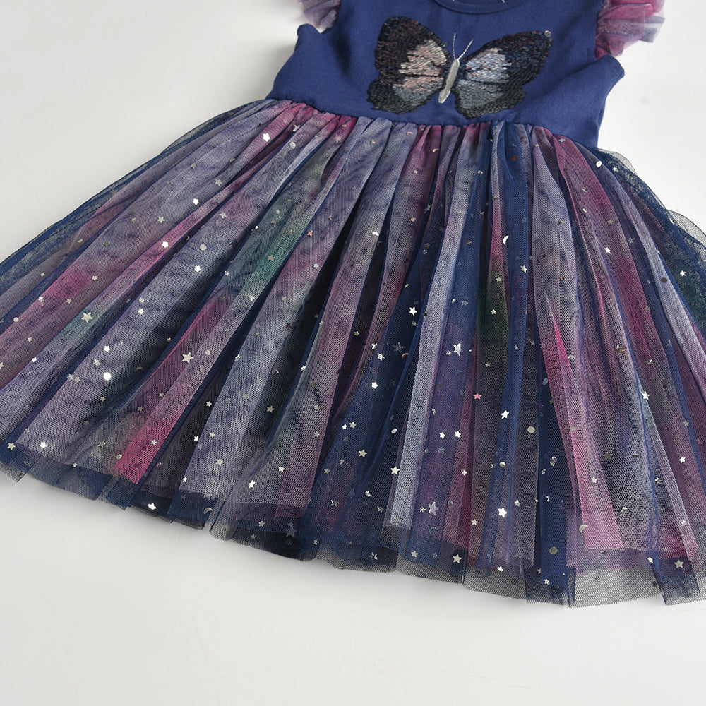 Butterfly Perler Beads Toddler Tutu Girl Dress for Daily Party 3-8T