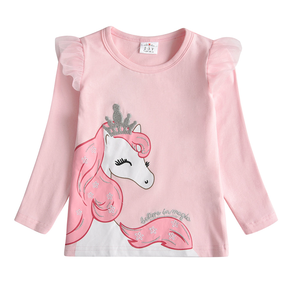 2PCS Girls Casual T-Shirts Sets Unicorn Tops for Girls Toddler