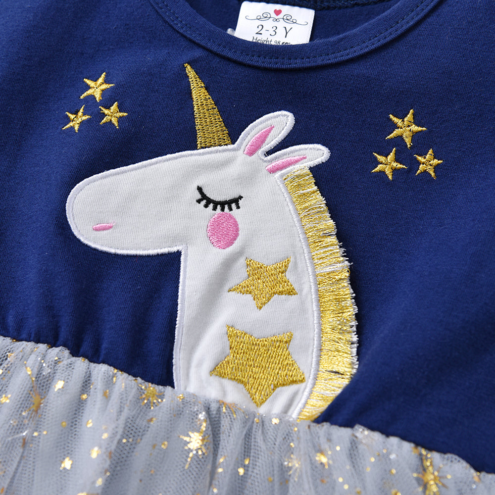 Girl Princess Dress Summer Kids Wedding Party Prom Elegant Dresses Kids Unicorn Sequins Dress
