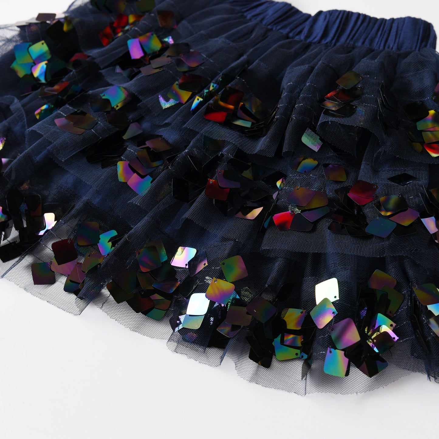 2Y-8Y Flash Chip Layered Short Blue Tutu Skirt for Girls Toddler