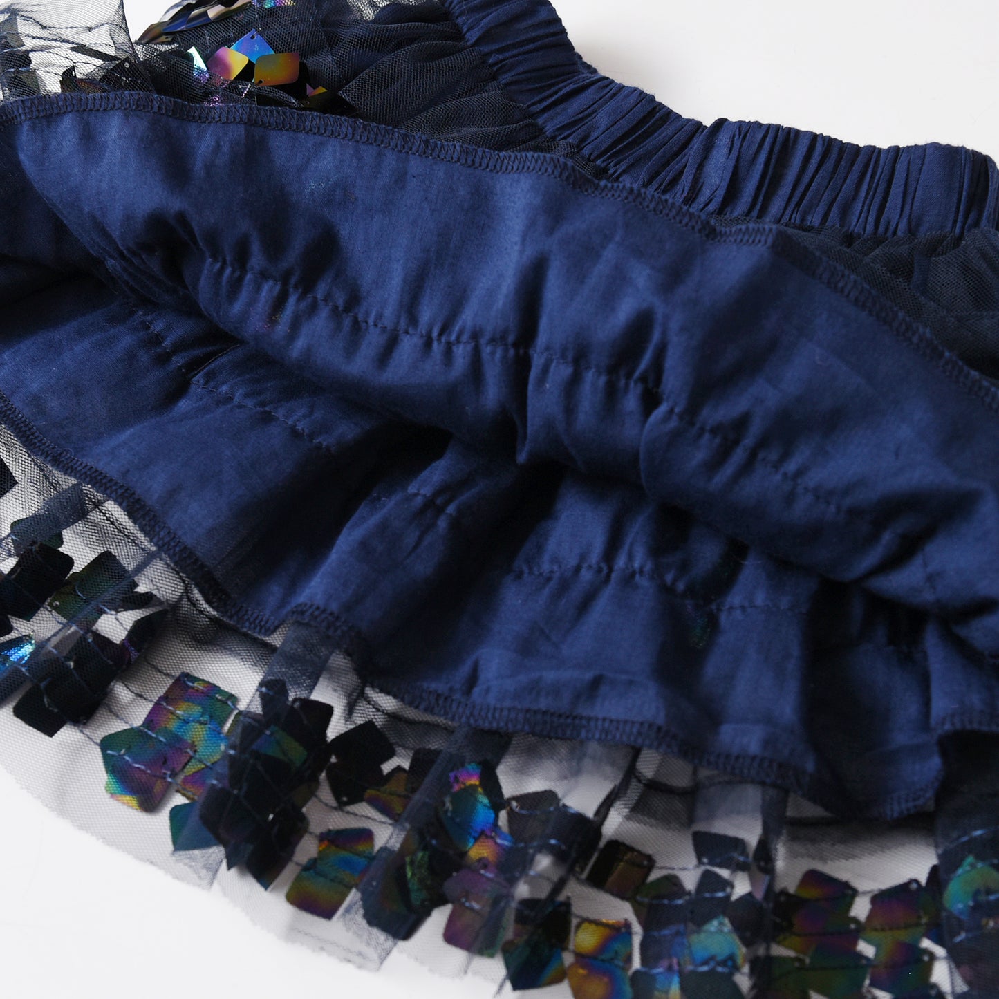 2Y-8Y Flash Chip Layered Short Blue Tutu Skirt for Girls Toddler