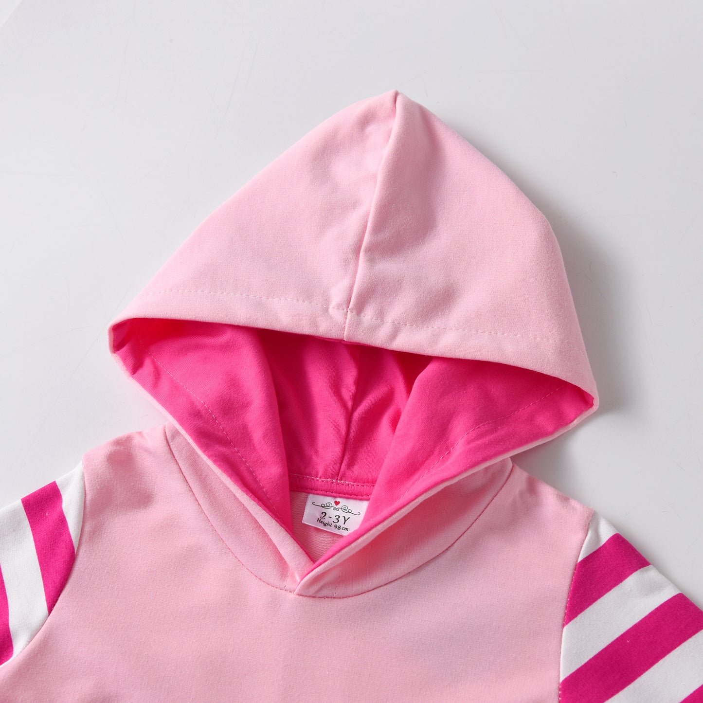 Unicorn Sequined A Line Girl Toddler Cotton Striped Long Sleeve Hooded Dress