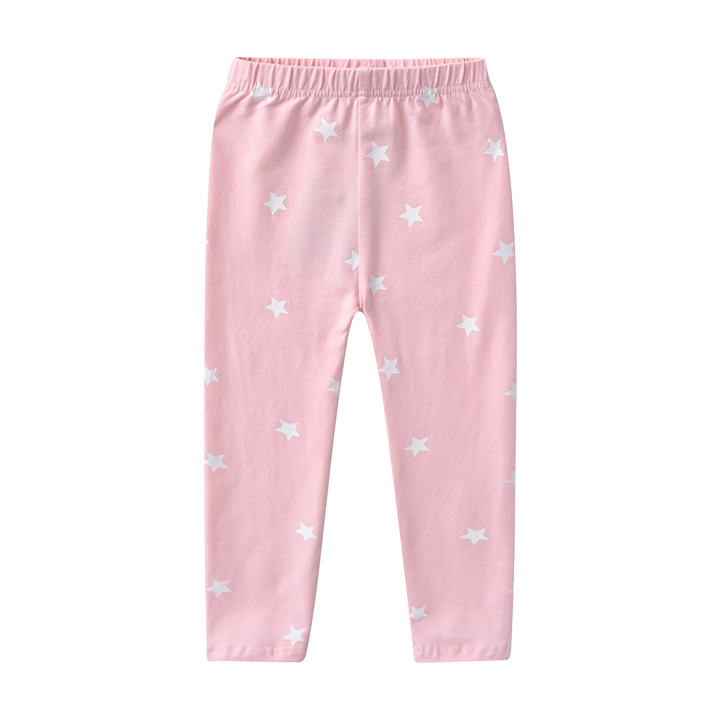 2Y-8Y Girls Clothing Sets Cute Unicorn Ruffle Tops + Star Skinny Leggings Pant