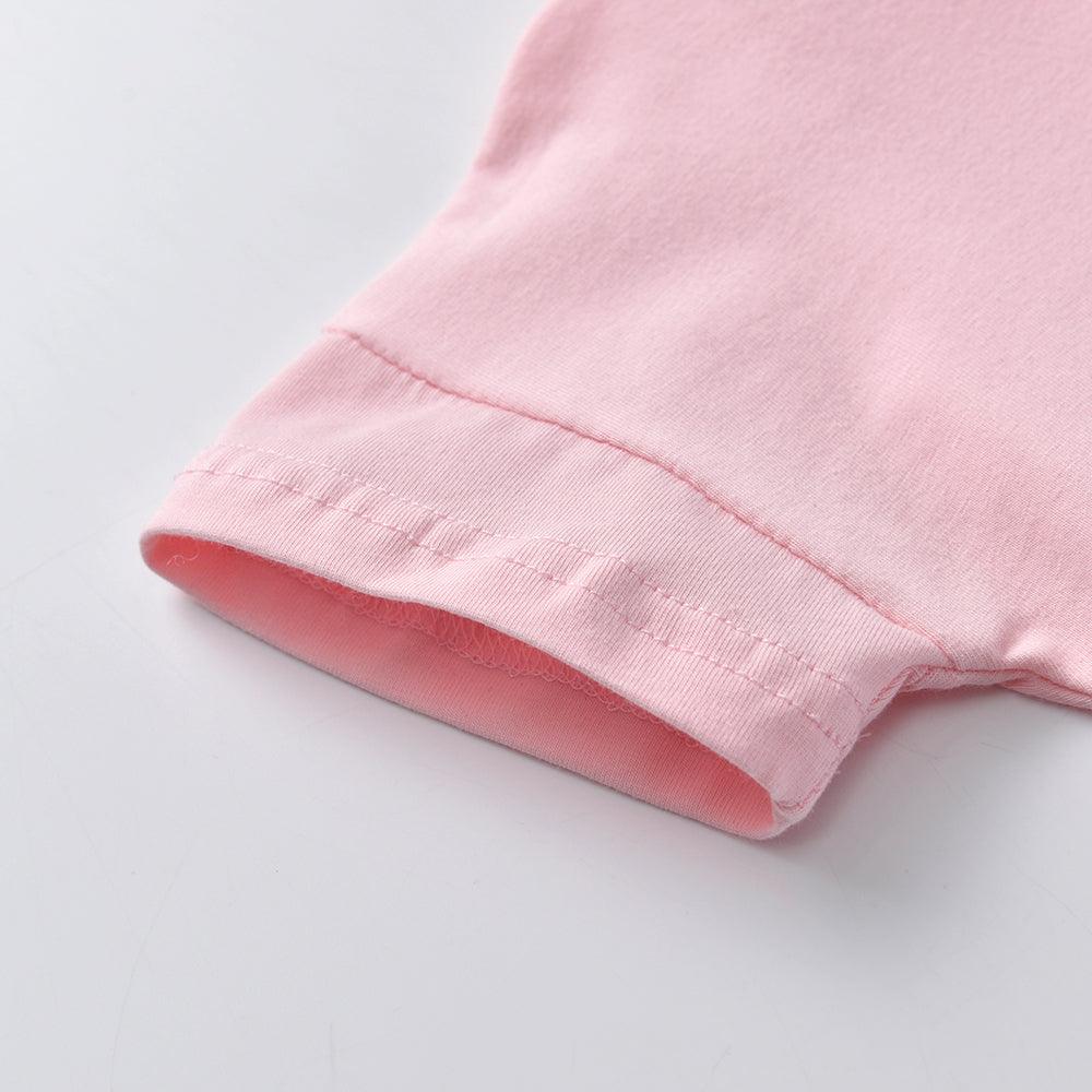 2Y-8Y Girls Short Sleeve T-shirt Sequins Big Rabbit Pink Casual Cotton Top