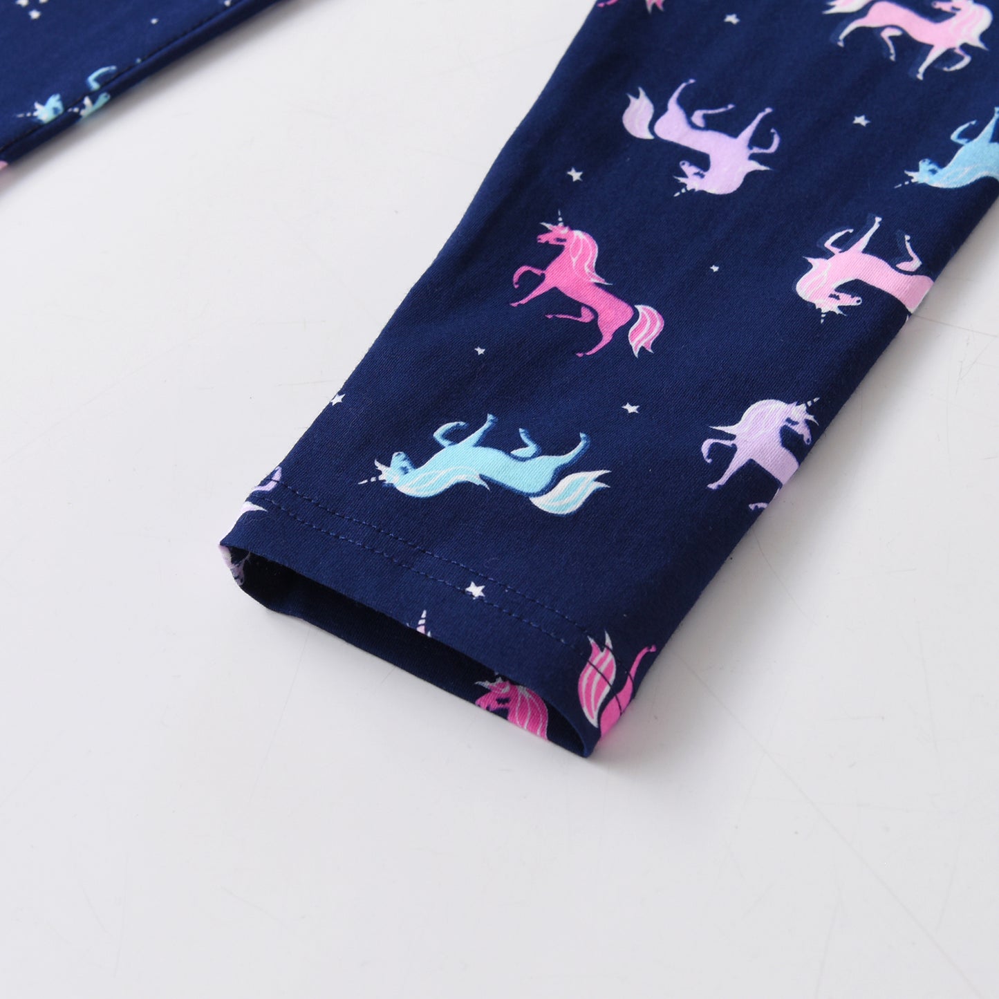 Pink Purple Unicorn Pattern Blue Little Girls Toddler Skinny Leggings Cotton Pants