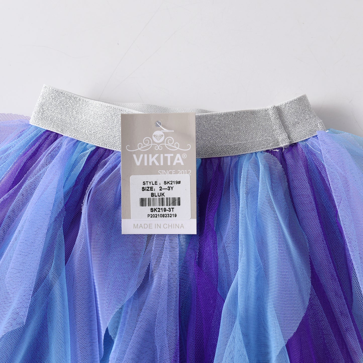3-8T Purple Princess Gathered Tulle Tutu Skirt for Party Brithday Prom