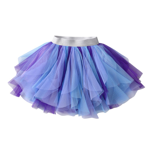 3-8T Purple Princess Gathered Tulle Tutu Skirt for Party Brithday Prom