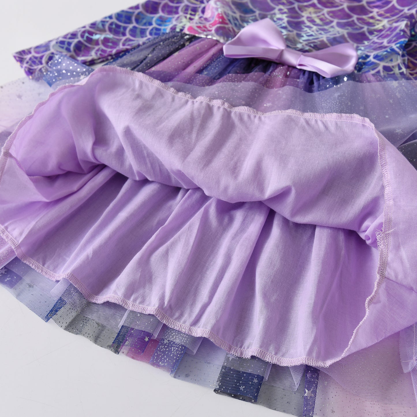 3-8T Princess Mermaid Bowknot Toddler Tutu Girl Dress for Birthday Party