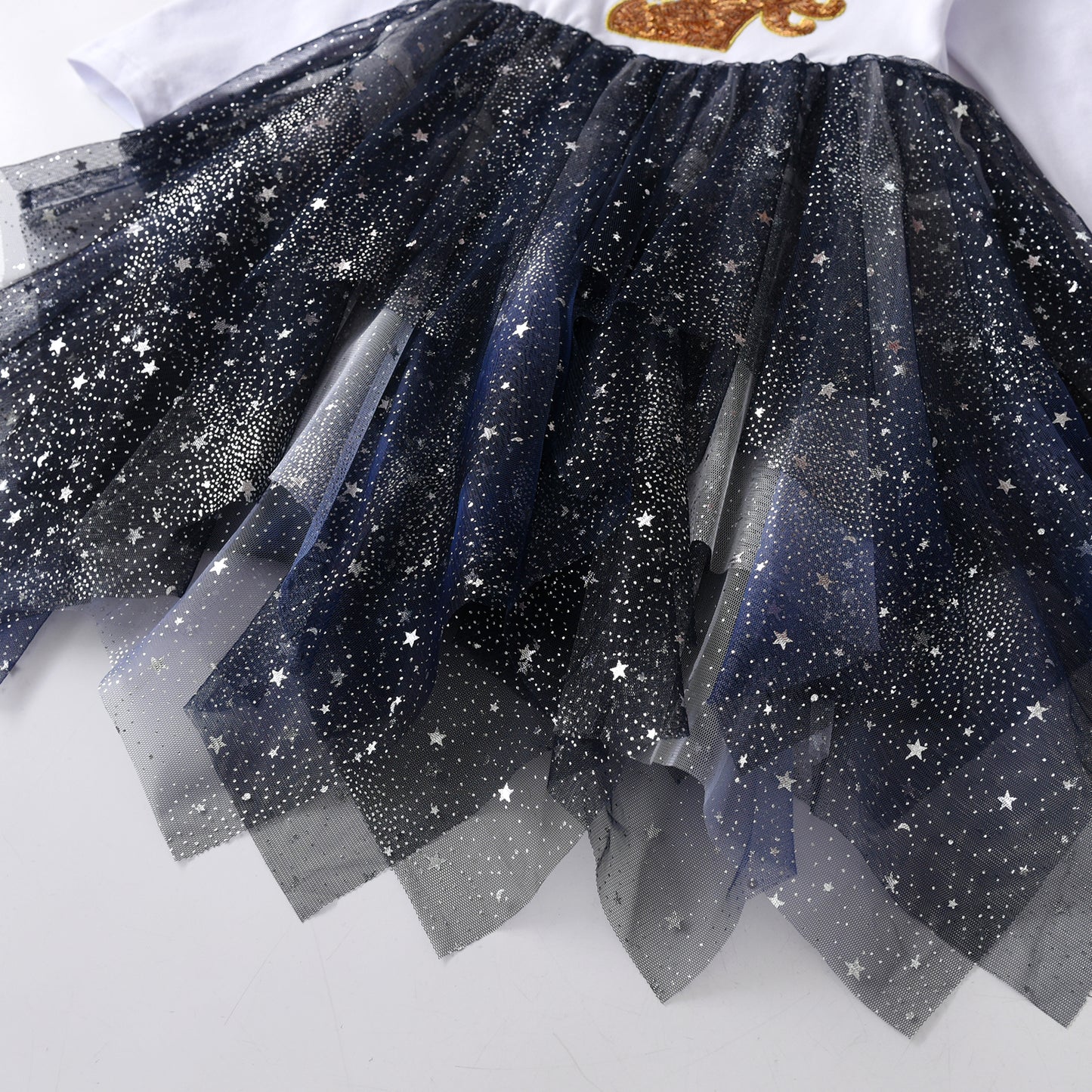 Sequins Unicorn Tiered Twinkle Long Sleeve Tutu Dress for Girl Toddler 3-8T