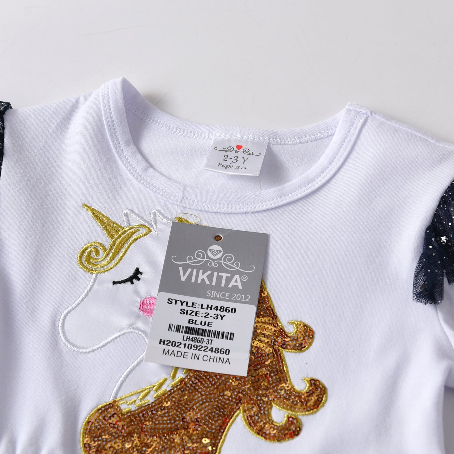 Sequins Unicorn Tiered Twinkle Long Sleeve Tutu Dress for Girl Toddler 3-8T