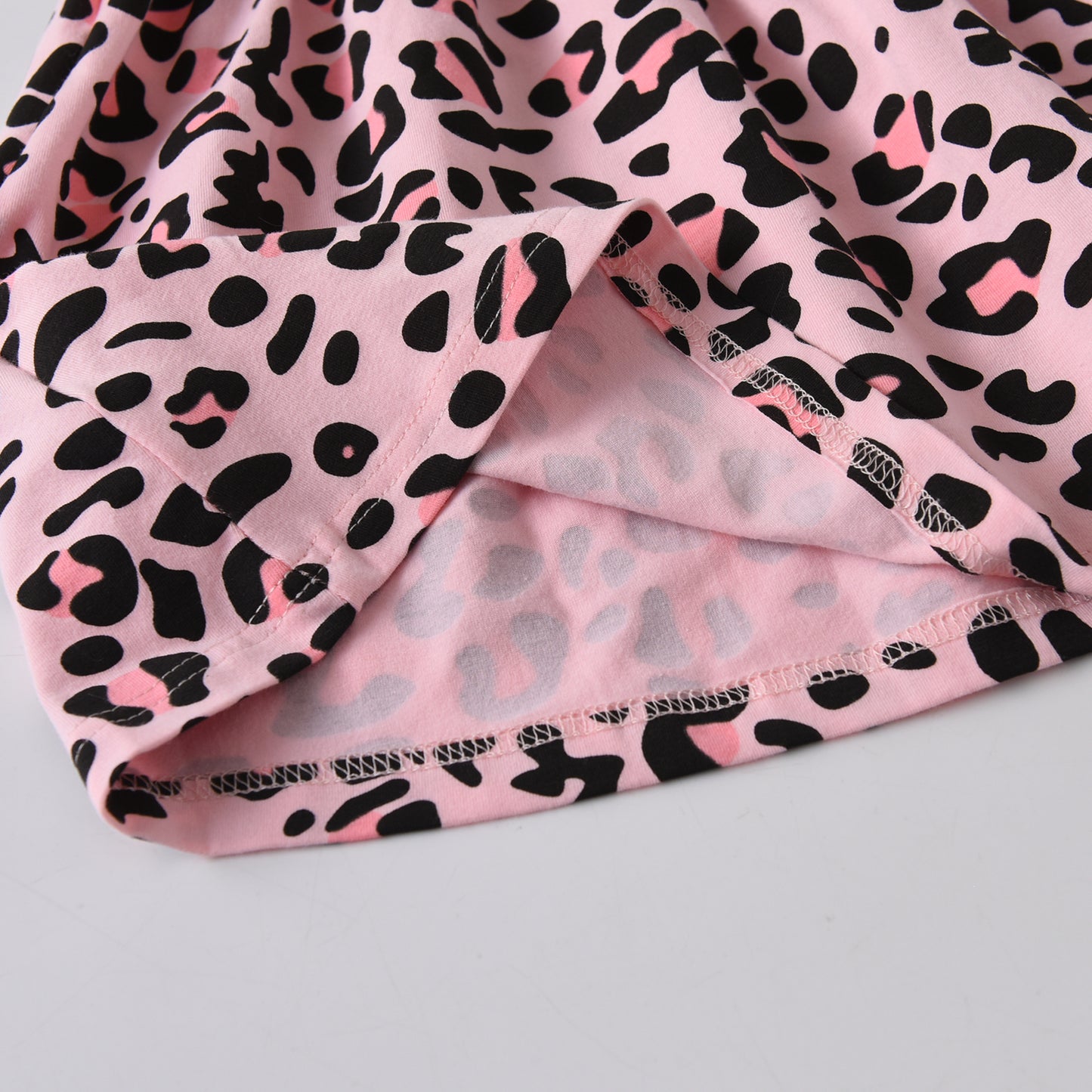 Vikita Mum and Daughter Family Matching Leopard Print Tribe Casual Dress