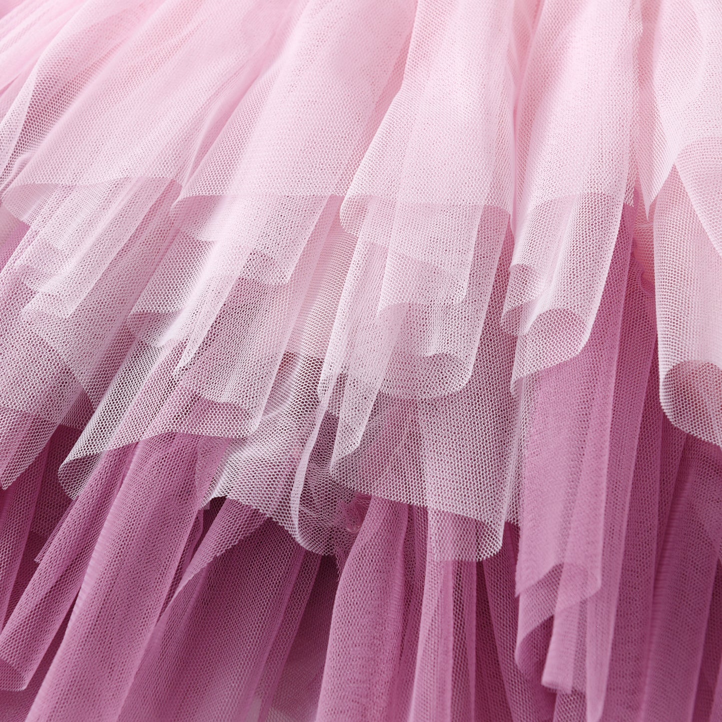 2Y-8Y Pink Gathered Tulle Tutu Skirts for Girls Toddler