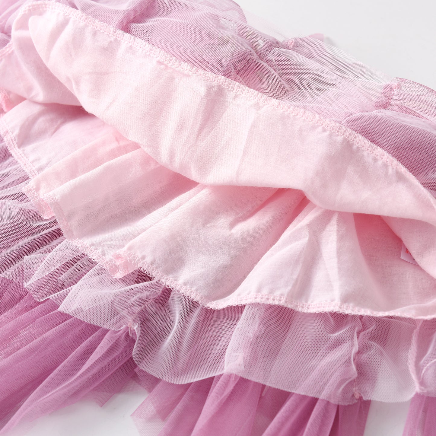 2Y-8Y Pink Gathered Tulle Tutu Skirts for Girls Toddler