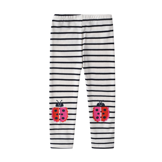 Vikita Ladybird Stripe Skinny Leggings Pant for Girls Toddler 3-8T
