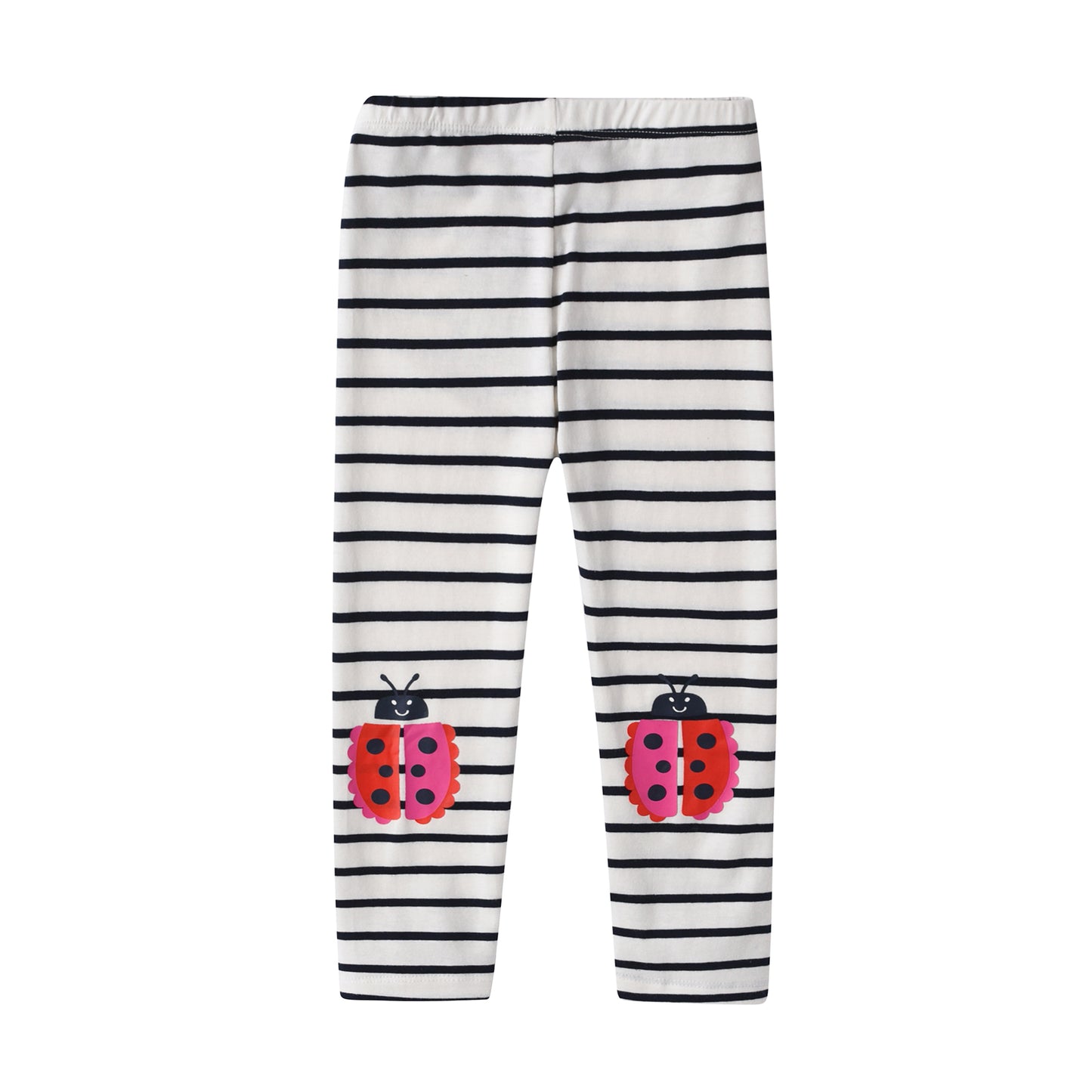 Cartoon Ladybug Long Sleeve A Line Stripe Dress and Ladybug Stripe Pants Set