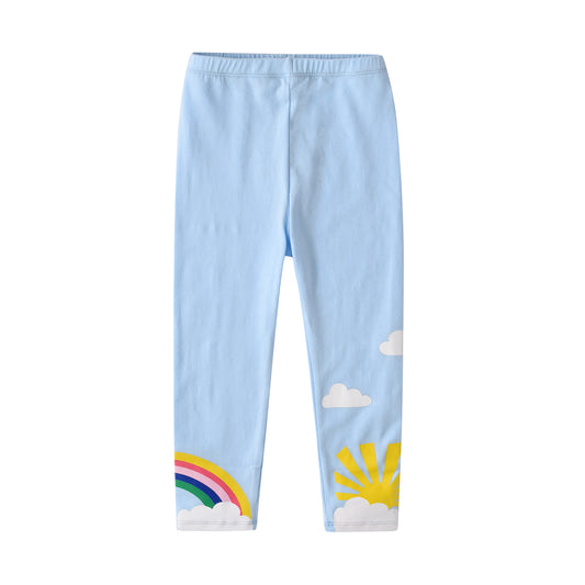 Vikita Rainbow Sunshine Pattern Girl Toddler Skinny Leggings Pant 3-8T