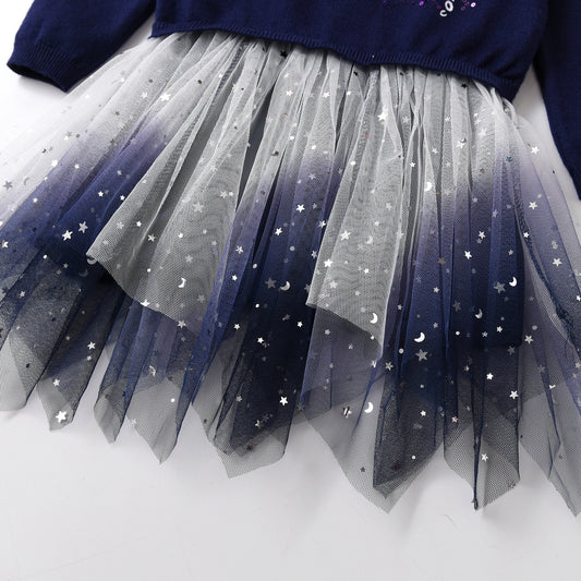 Vikita Fllow the Rainbow Sequins Girls Toddler Sweater Tutu Dress 3-8T