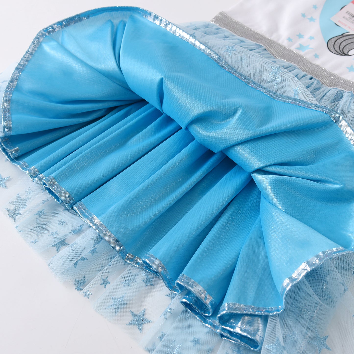 Vikita Glitter Unicorn Star Tulle Long Sleeve Tutu Dress for Girls Toddler 3-8T