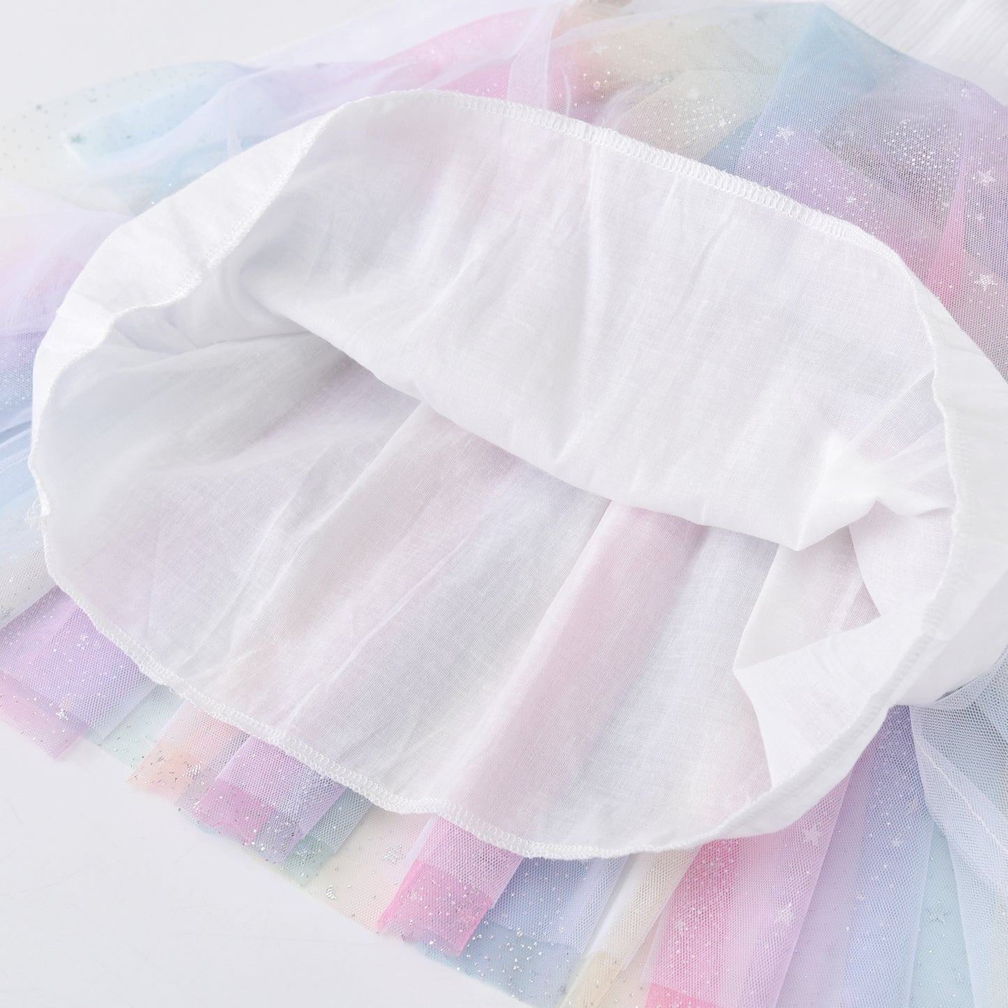 2Y-8Y Rainbow Star Tulle Bowknot Sequins Girls Toddler Tutu Dress