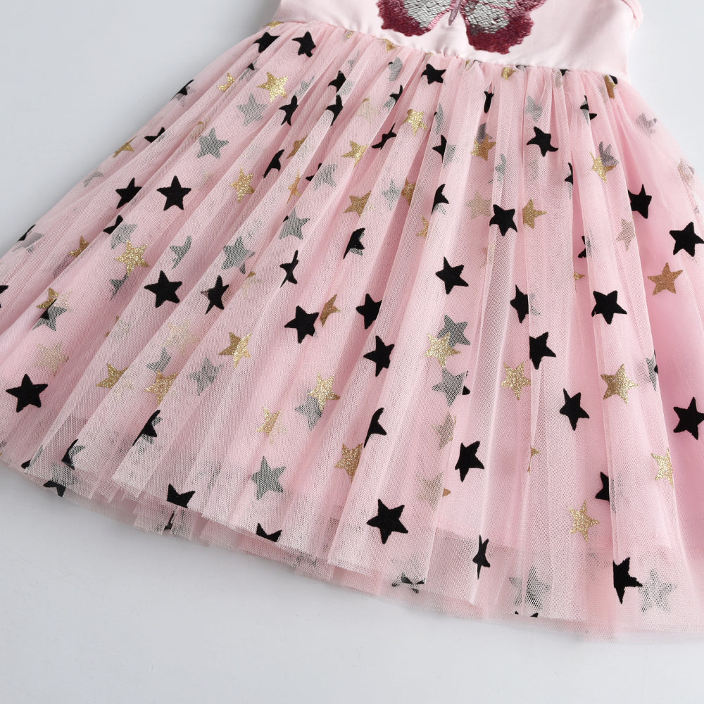 Bling Butterfly Beads Toddler Tutu Dress with Star Soft Tulle