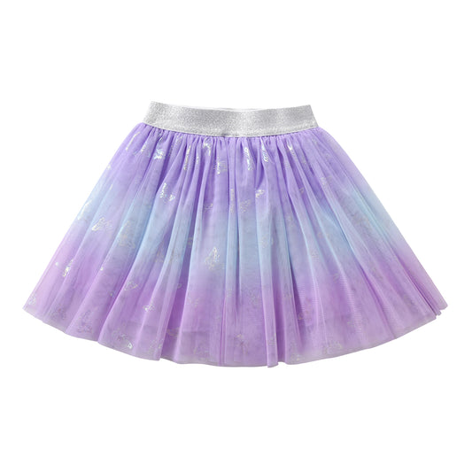 2Y-8Y Butterfly Pattern Purple Tulle Girls Tutu Skirts