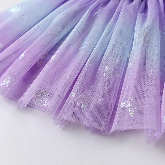 2Y-8Y Butterfly Pattern Purple Tulle Girls Tutu Skirts
