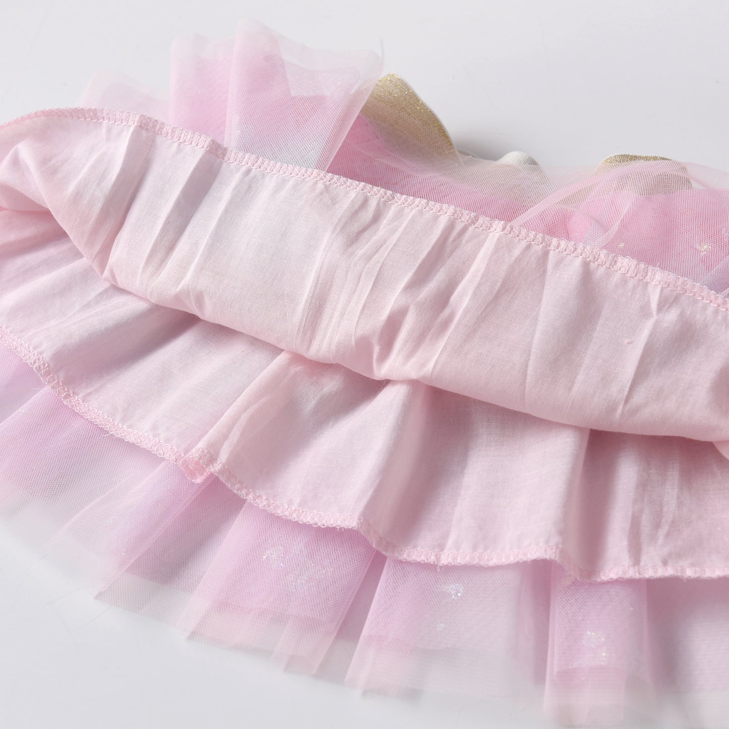 2Y-8Y Unicorn Pattern Pink Rainbow Tulle Girls Tutu Skirts