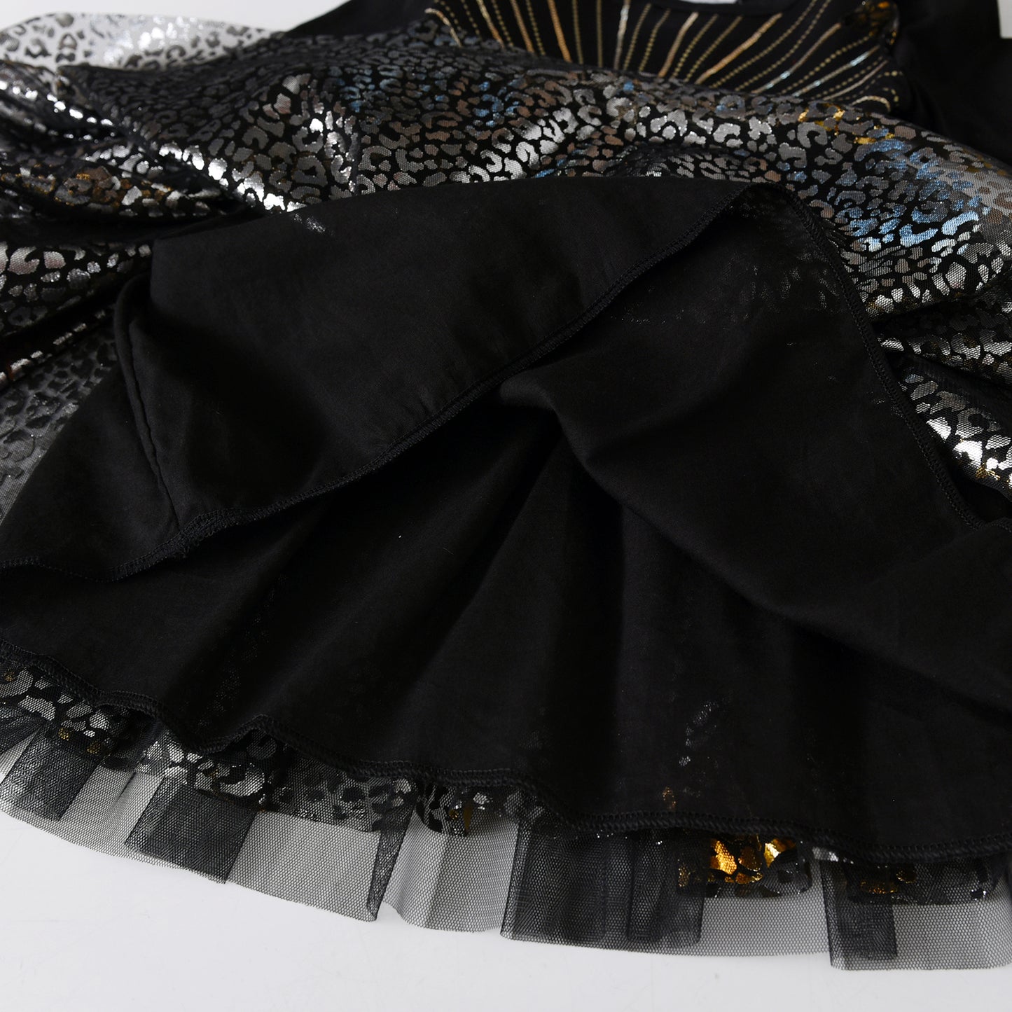 2Y-8Y Girls Tutu Dress Sequins Sunshine Sparkly Tulle Long Sleeve Dress