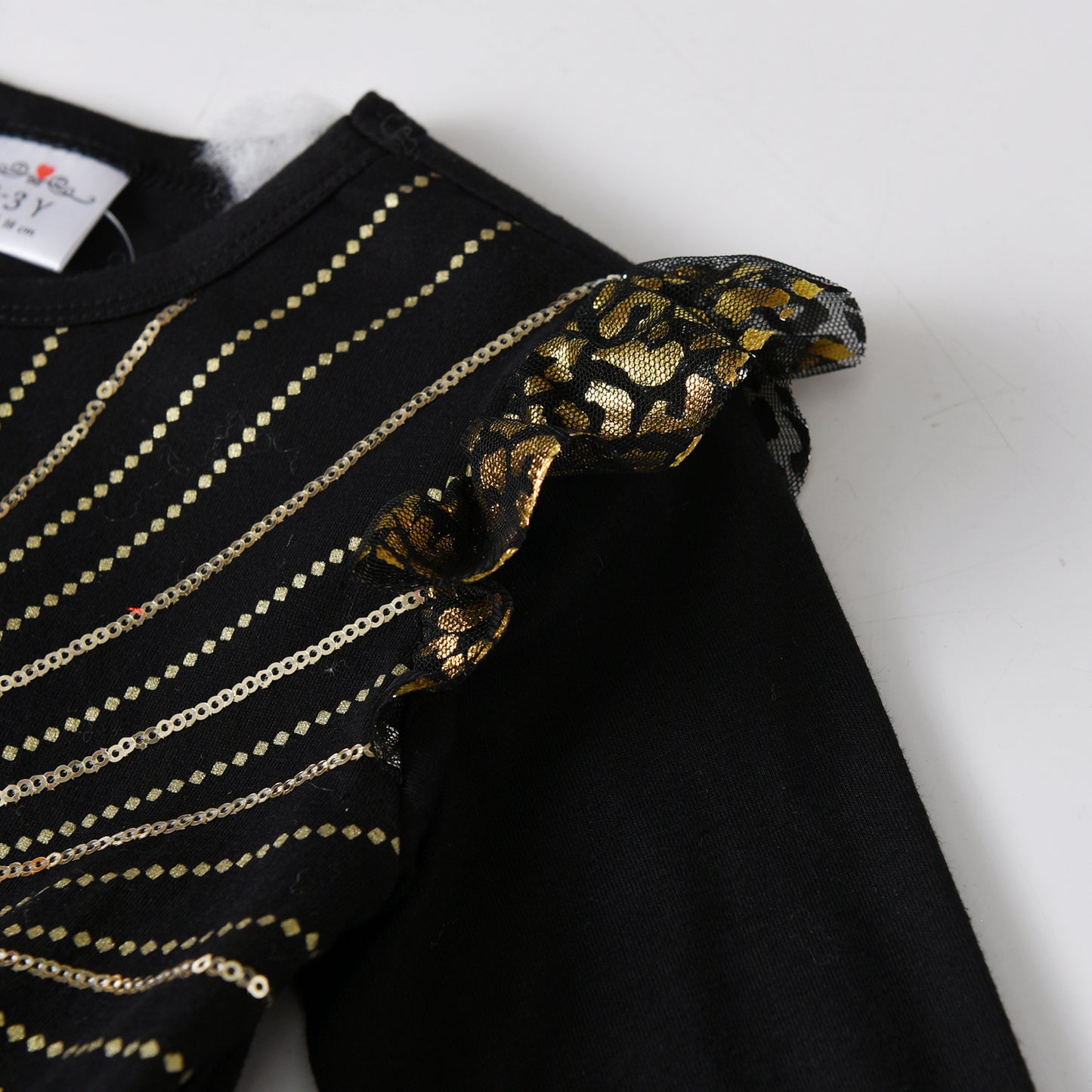 2Y-8Y Girls Tutu Dress Sequins Sunshine Sparkly Tulle Long Sleeve Dress