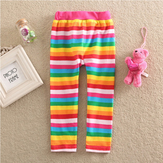 Rainbow Girl Toddler Leggings Skinny Long Cotton Pants