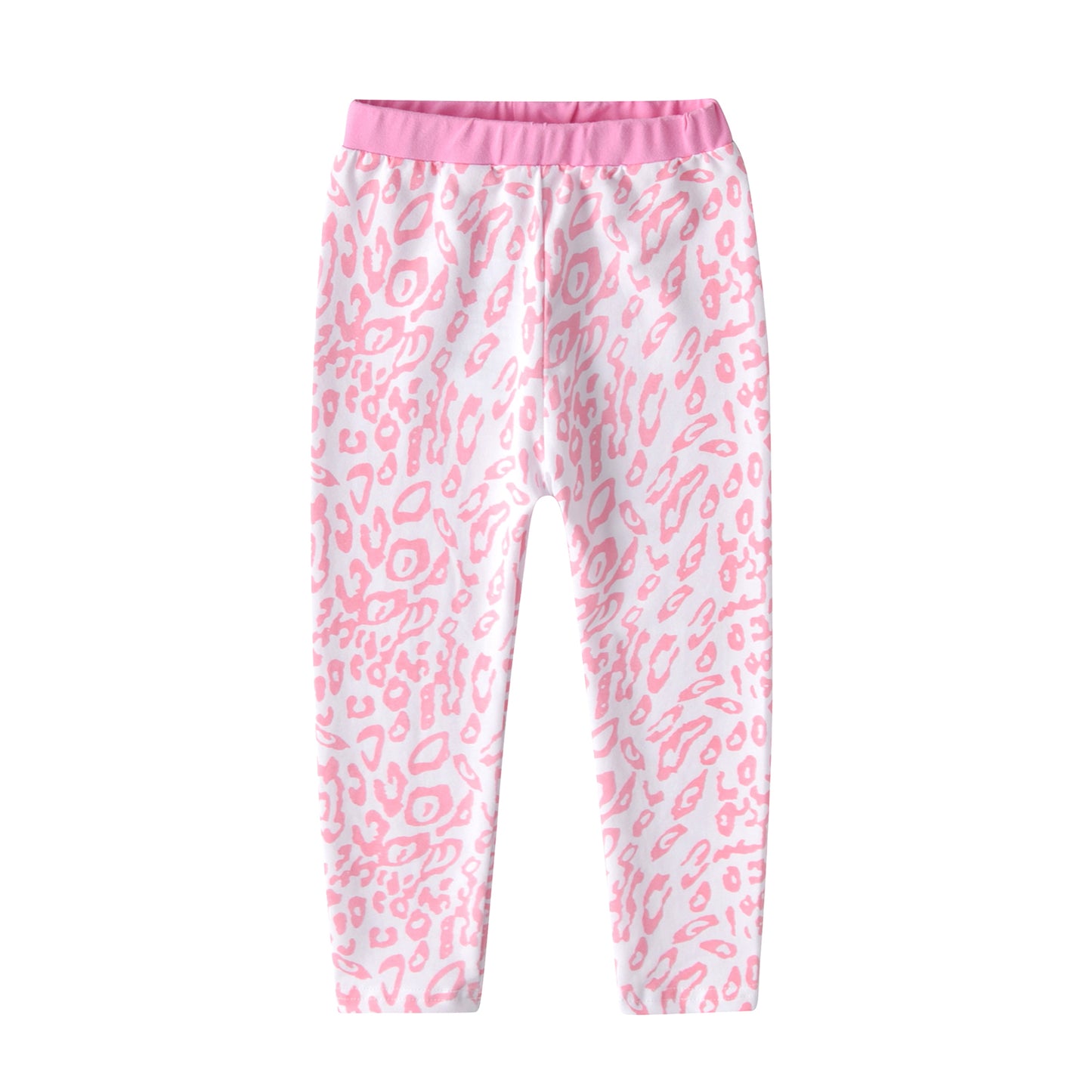 3PCS Rainbow Butterfly Leopard Girl Toddler Cotton Skinny Leggings Pant Set