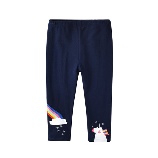 3PCS Rainbow Unicorn Girl Toddler Cotton Skinny Leggings Pants Set