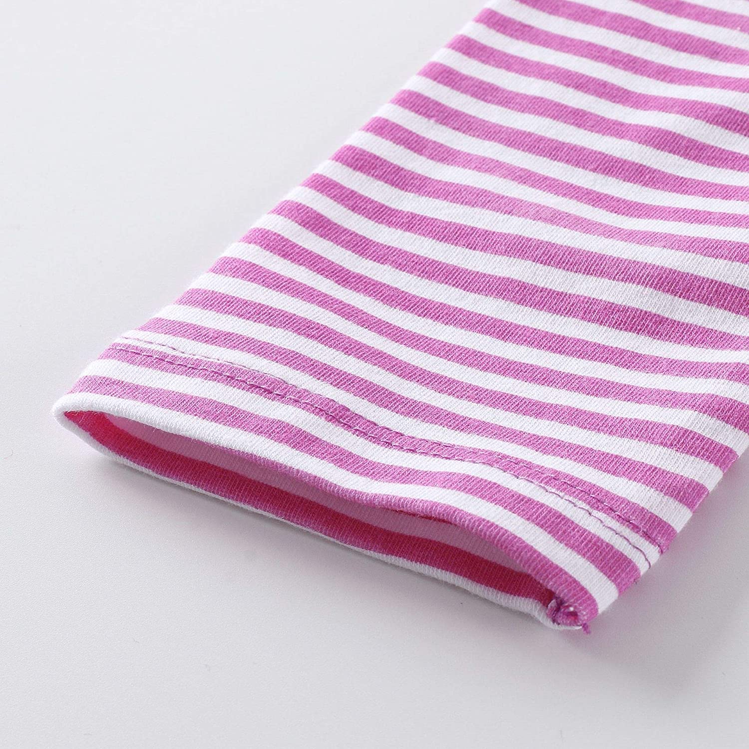 VIKITA Splicing Unicorn A Line Stripe Long Sleeve Girls Dress for Casual