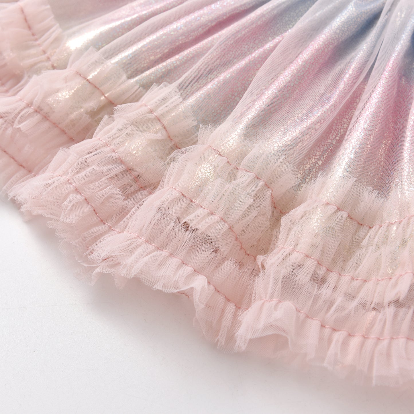 2Y-8Y Pink Gradient Ruffle Tulle Tutu Skirts for Girls Toddler