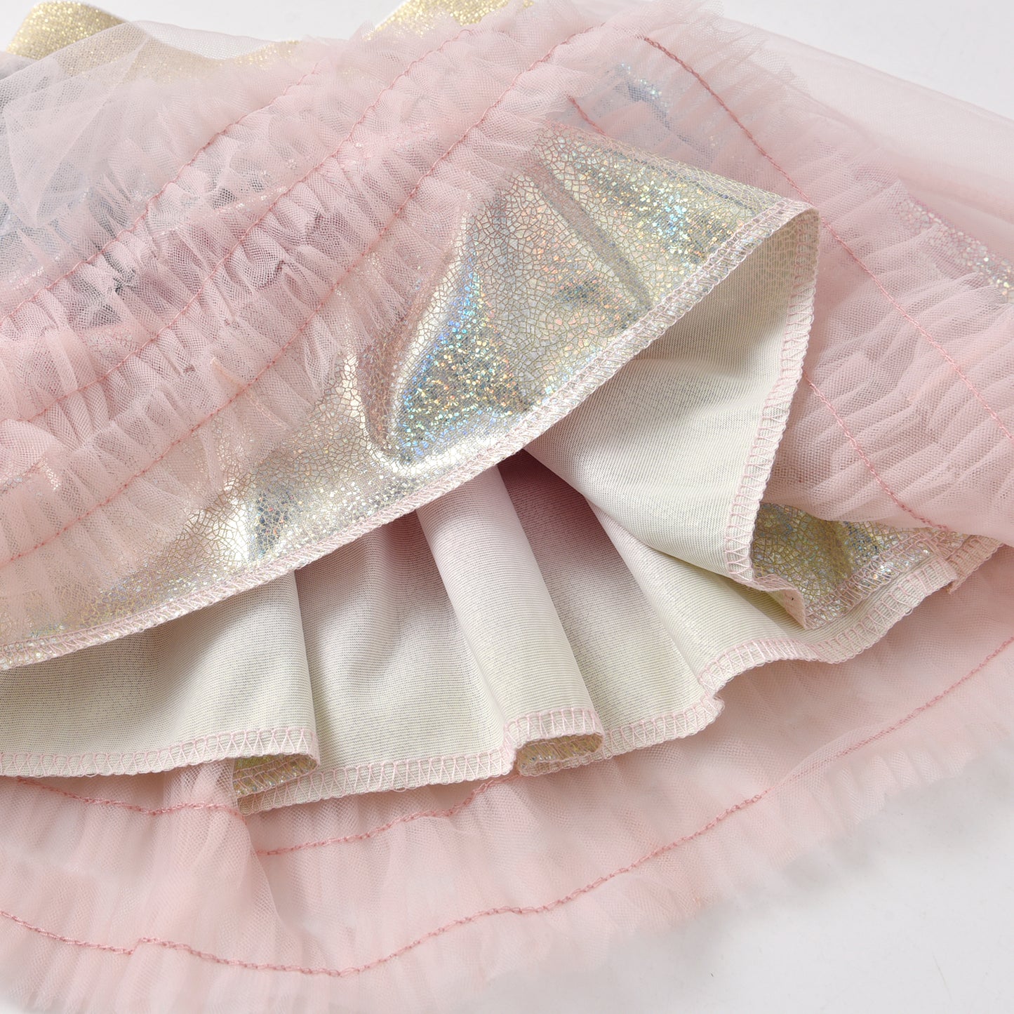 2Y-8Y Pink Gradient Ruffle Tulle Tutu Skirts for Girls Toddler