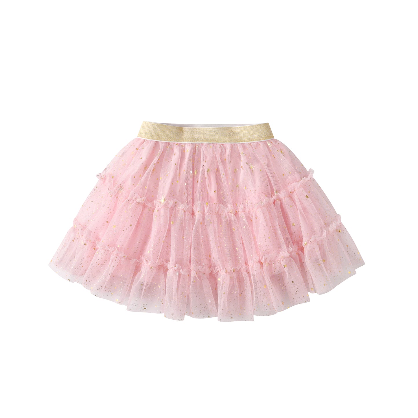2Y-8Y Pink Star Gathered Tulle Tutu Skirts for Girls Toddler