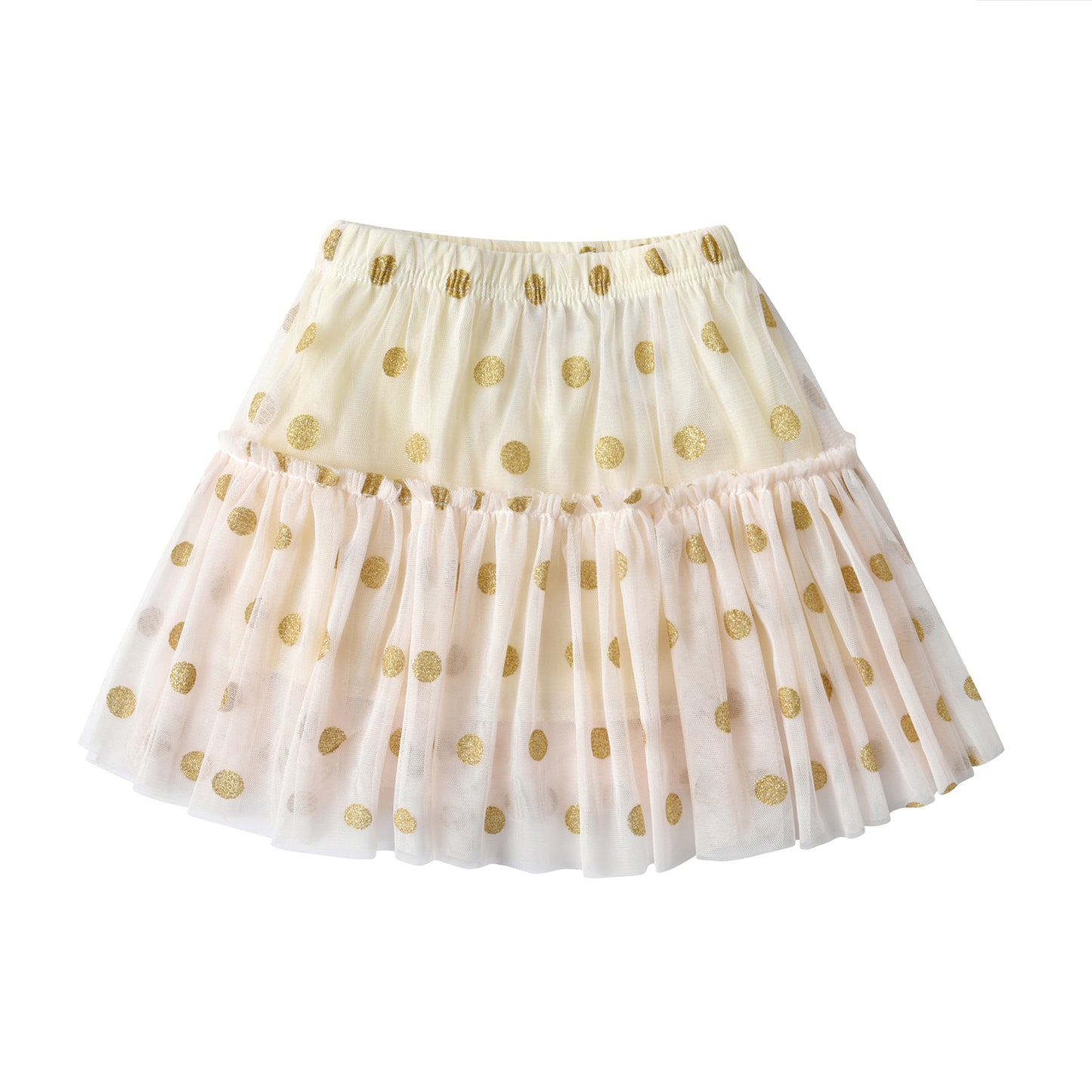 2Y-8Y Bling Spot Pattern Yellow Ruffle Tulle Tutu Skirts for Girls Toddler