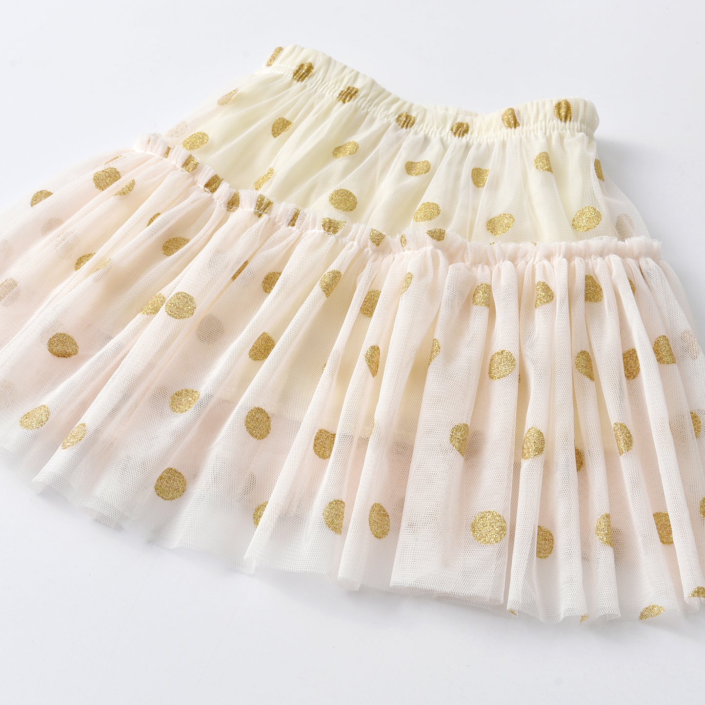 2Y-8Y Bling Spot Pattern Yellow Ruffle Tulle Tutu Skirts for Girls Toddler