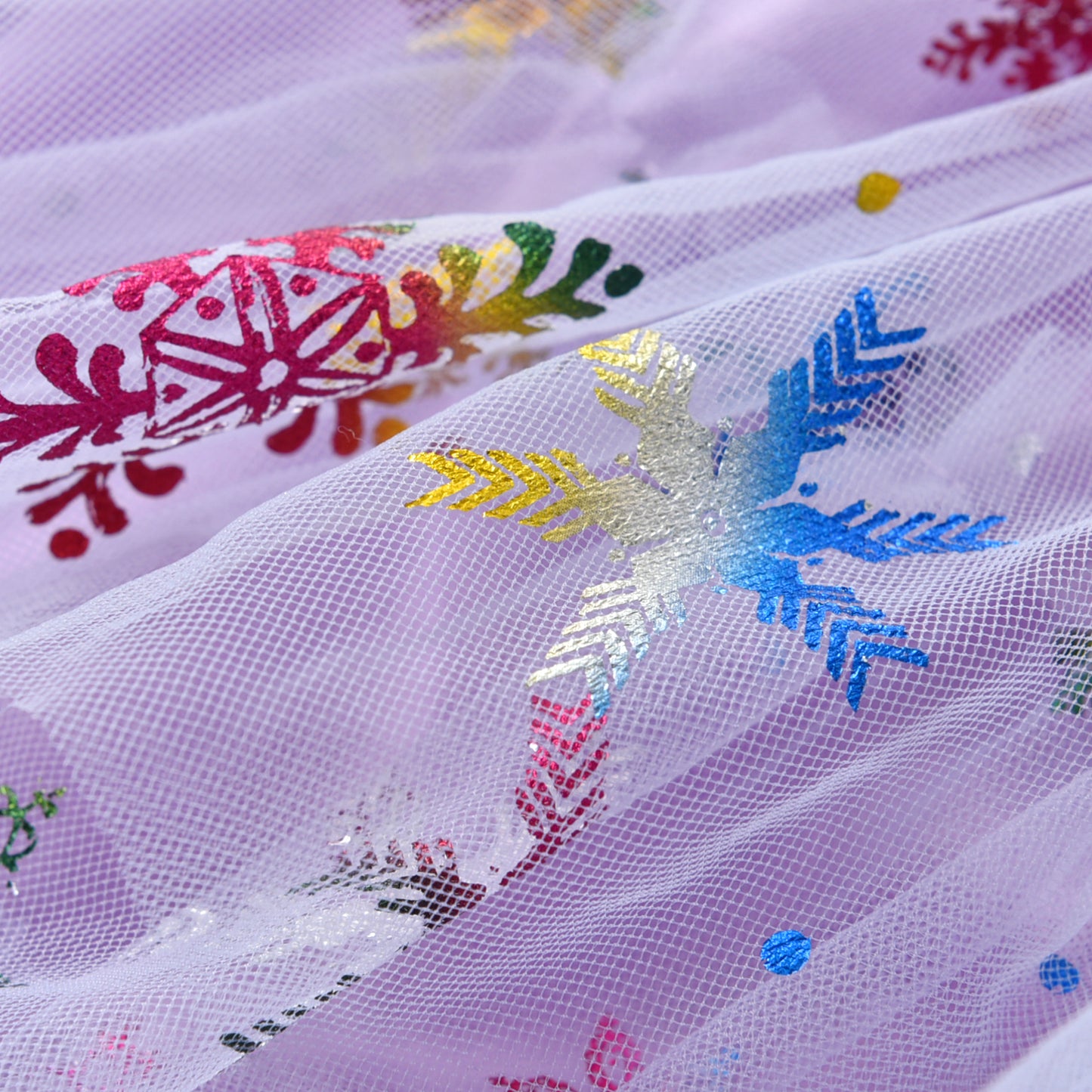 2Y-8Y Christmas Snowflake Pattern Purple Layered Tulle Tutu Skirts for Girls Toddler