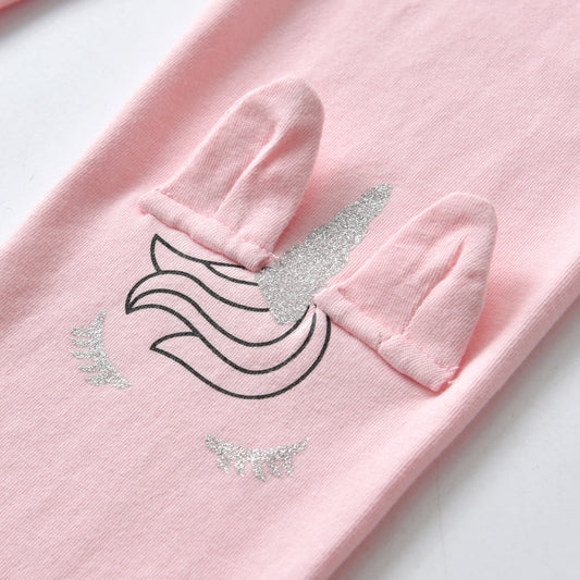 2-8Y Pink Cute Unicorn Grils Toddler Leggings Pant