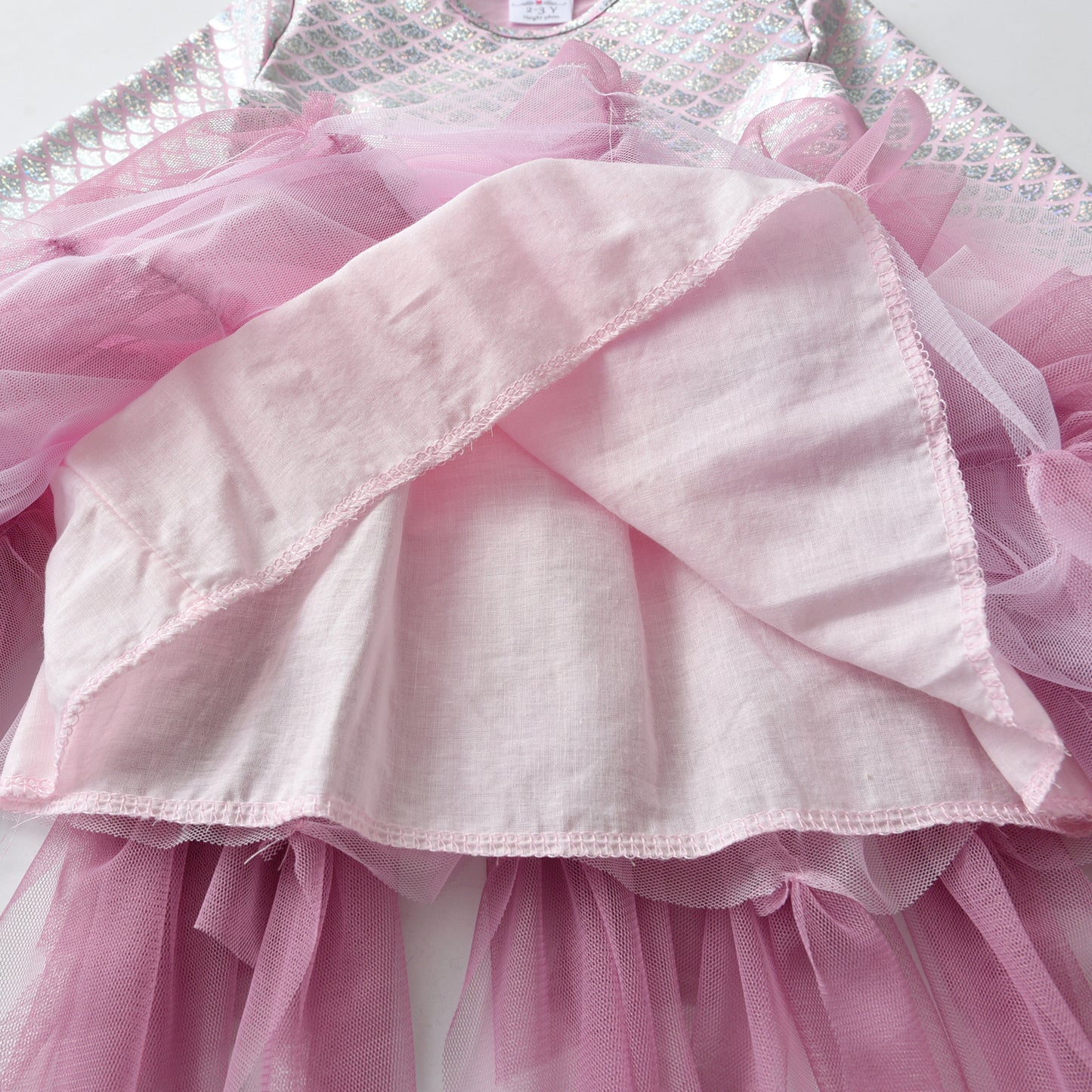 2-8Y Pink Girls Mermaid Tutu Dress Princess Party Girls Toddler Dress