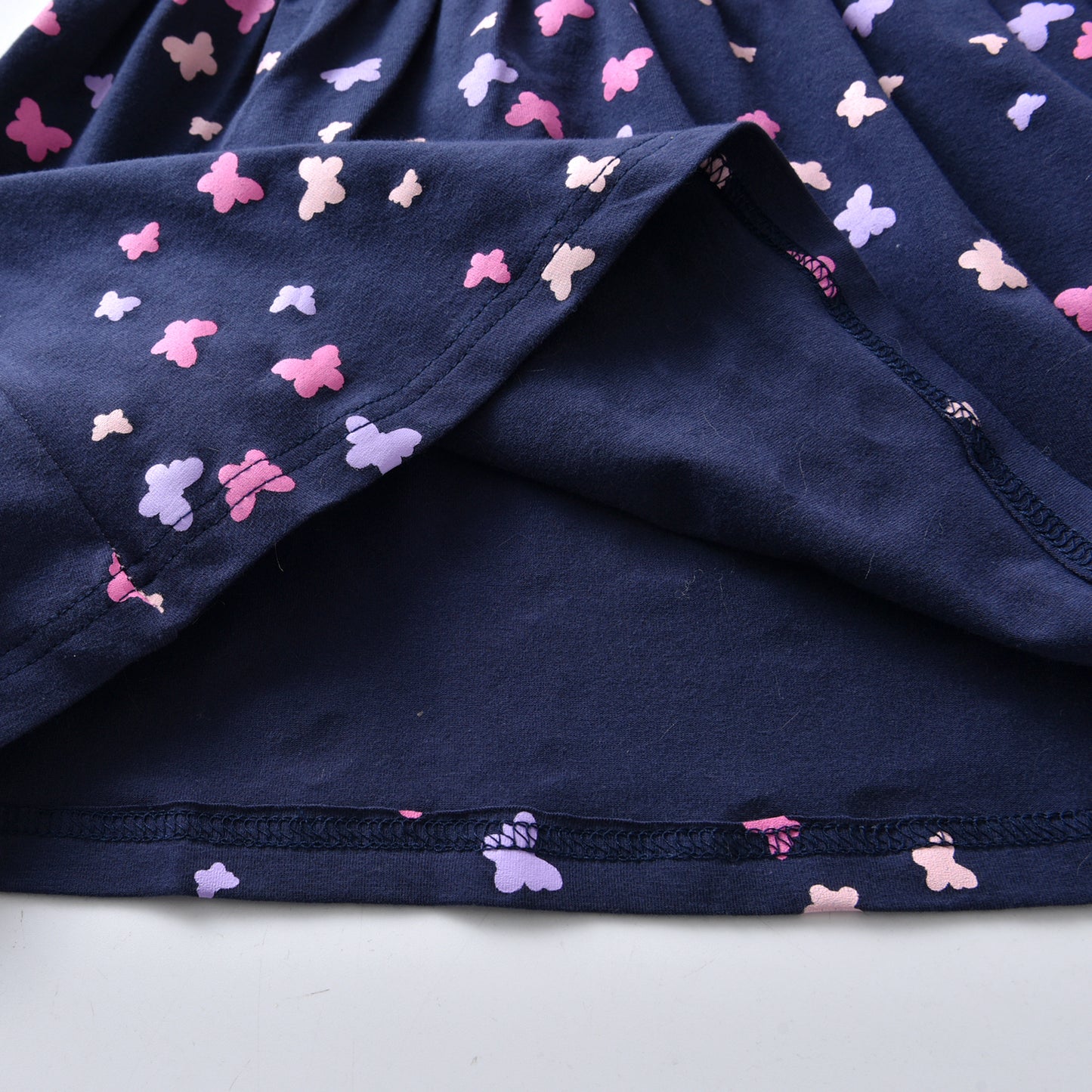 2Y-8Y Girl Short Sleeve Casual Dress Colorful Sequins Butterfly Cotton Dress for Toddler Girl