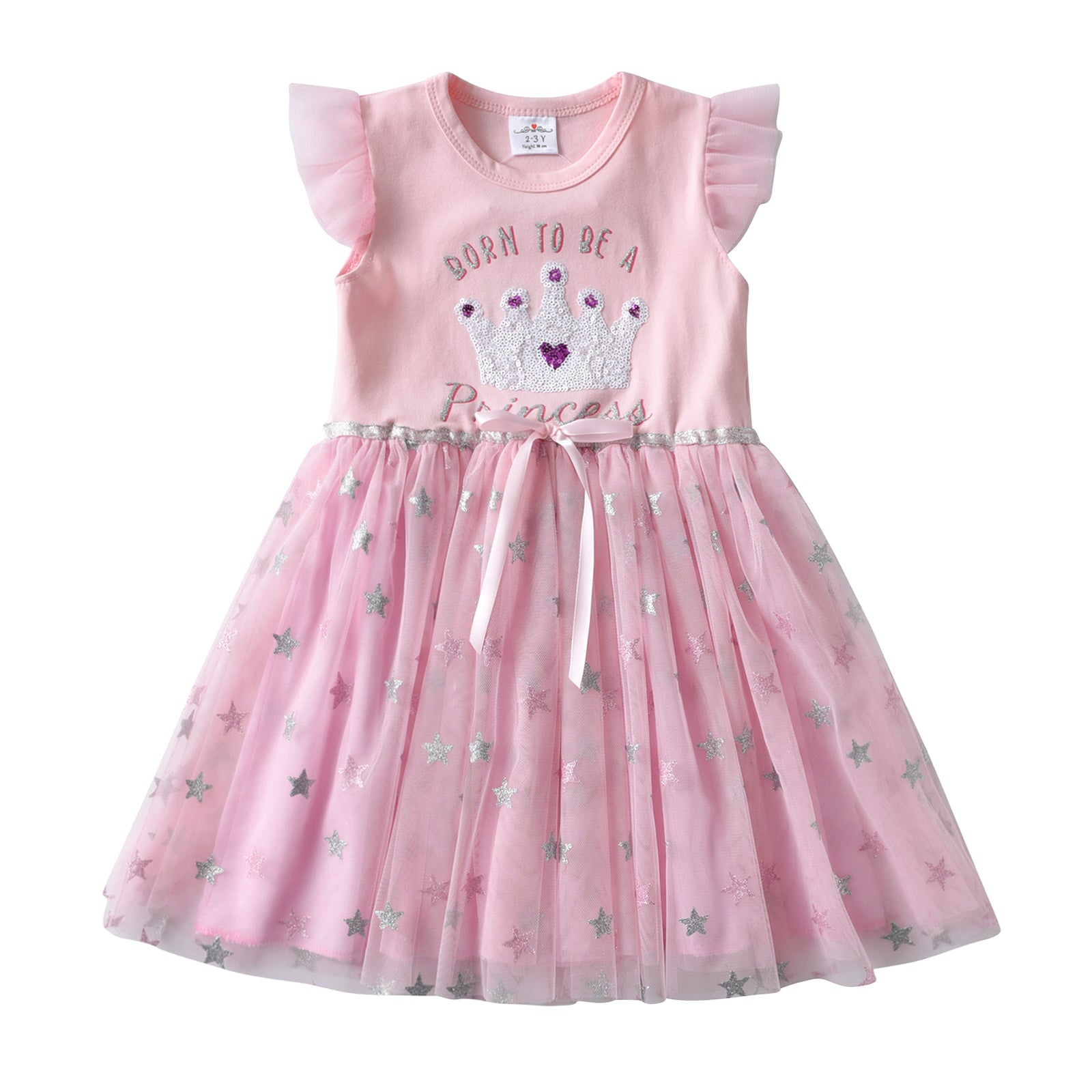 2-8Y Girls Sleeveless Dress Pink Bron to be a Princess Party Tutu Dress