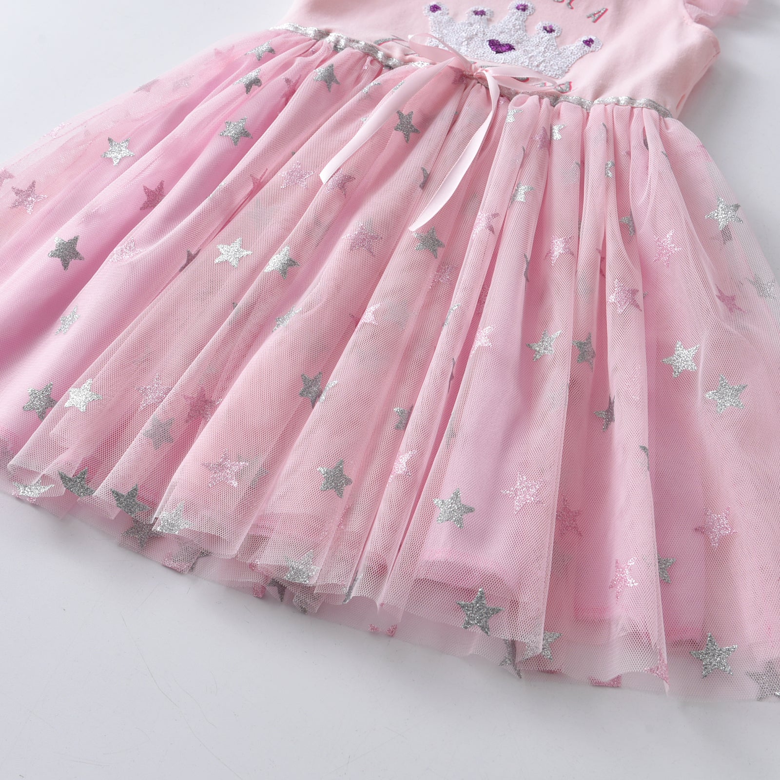2-8Y Girls Sleeveless Dress Pink Bron to be a Princess Party Tutu Dress