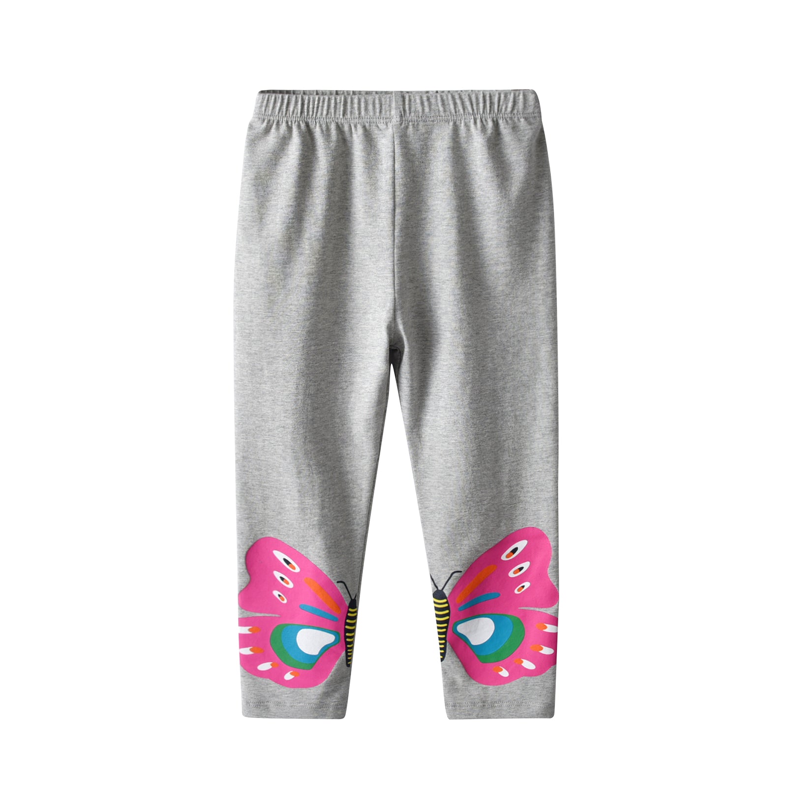 2-8Y Girls Casual Pant Butterfly Printed Grey Legging Pant