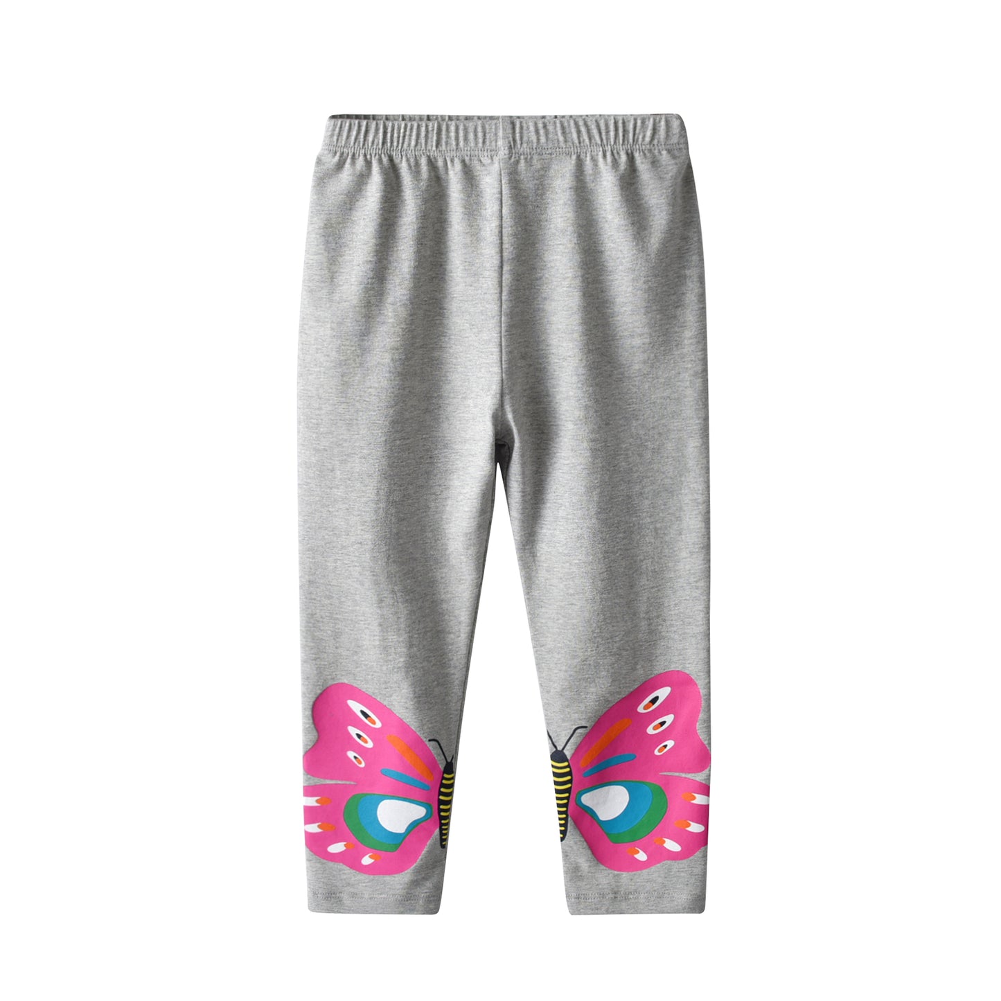 2-8Y Girls Casual Pant Butterfly Printed Grey Legging Pant