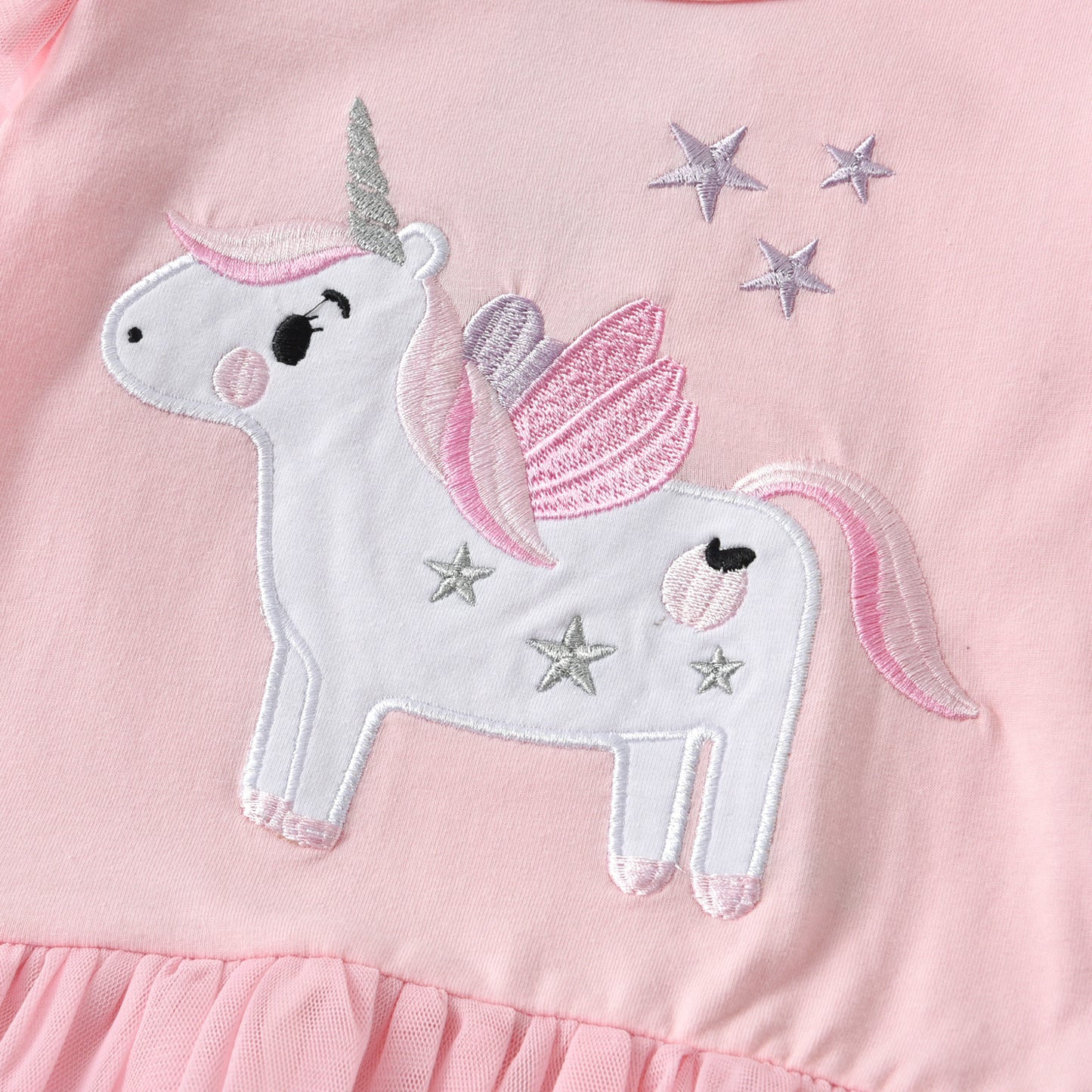 2Y-8Y Girls Clothing Sets Cute Unicorn Ruffle Tops + Star Skinny Leggings Pant