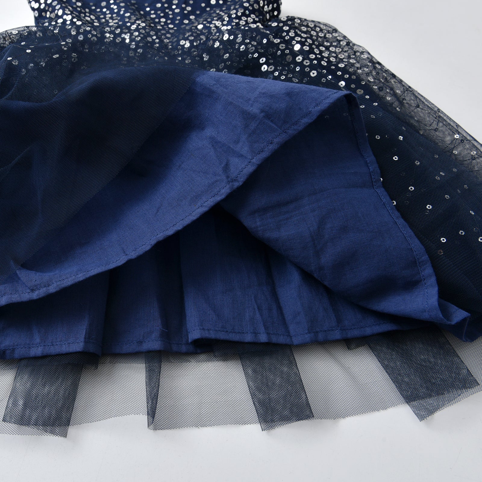 2Y-8Y Girls Sleeveless Dress Sequins Sparkle Blue Tulle Tutu Dress