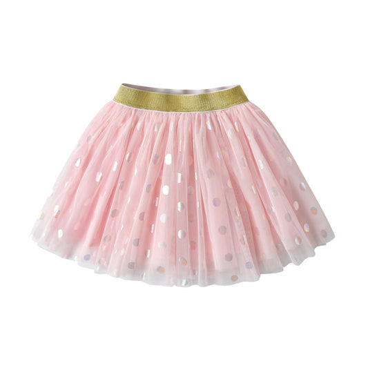 2Y-8Y Pink Spot Layered Tulle Tutu Skirts for Girls Toddler