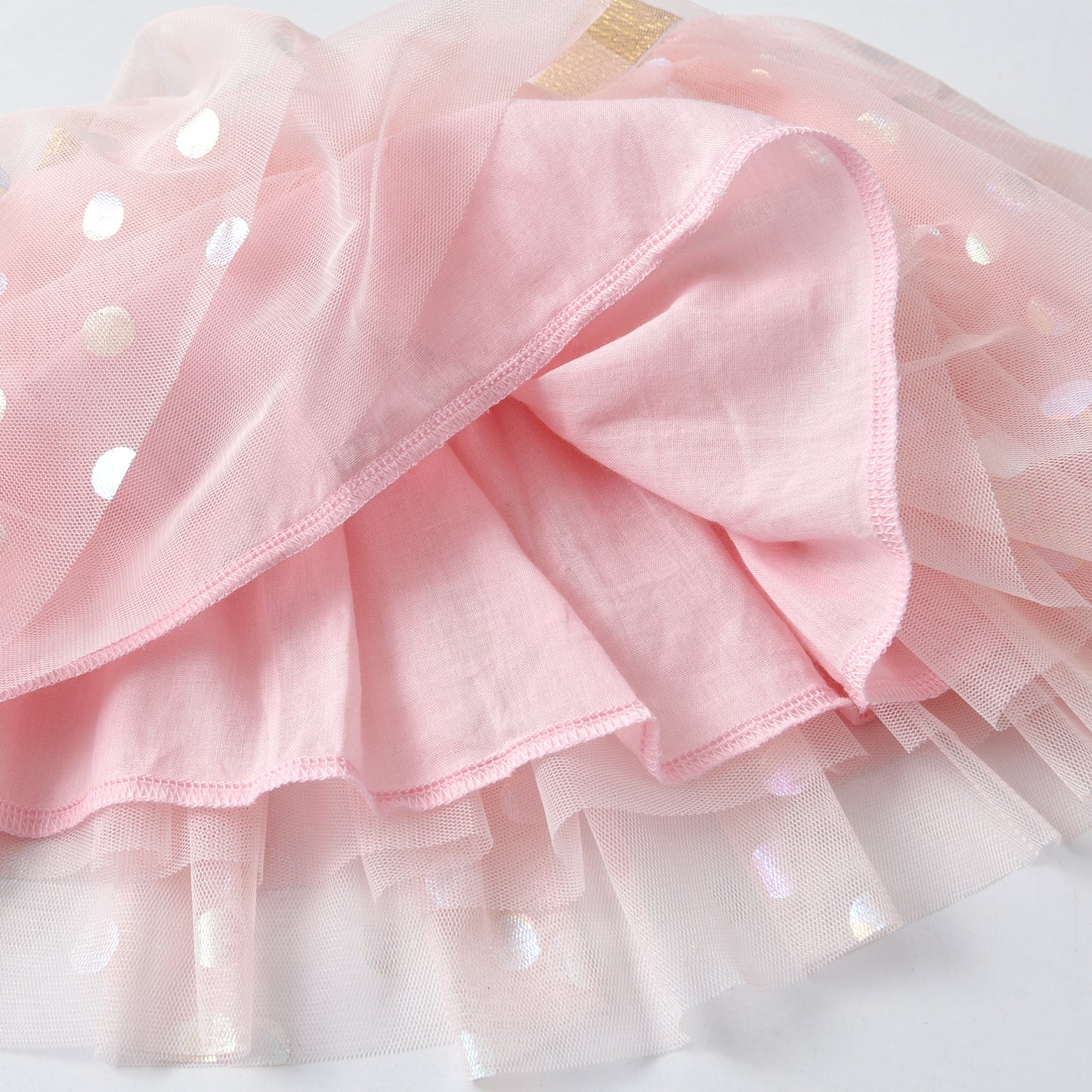 2Y-8Y Pink Spot Layered Tulle Tutu Skirts for Girls Toddler